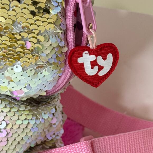 Ty Fantasia Unicorn Flippable Sequin Plush Backpack - Picture 4 of 9